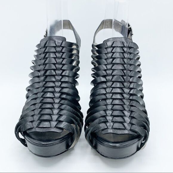 Pelle Mode Leather Heels Platform Caged Sandals 6 - Picture 3 of 12